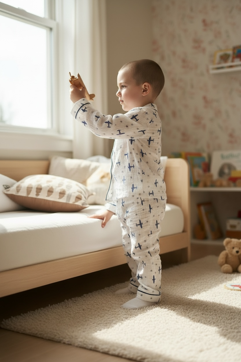 Aeroplane Breathable Muslin PJ Set