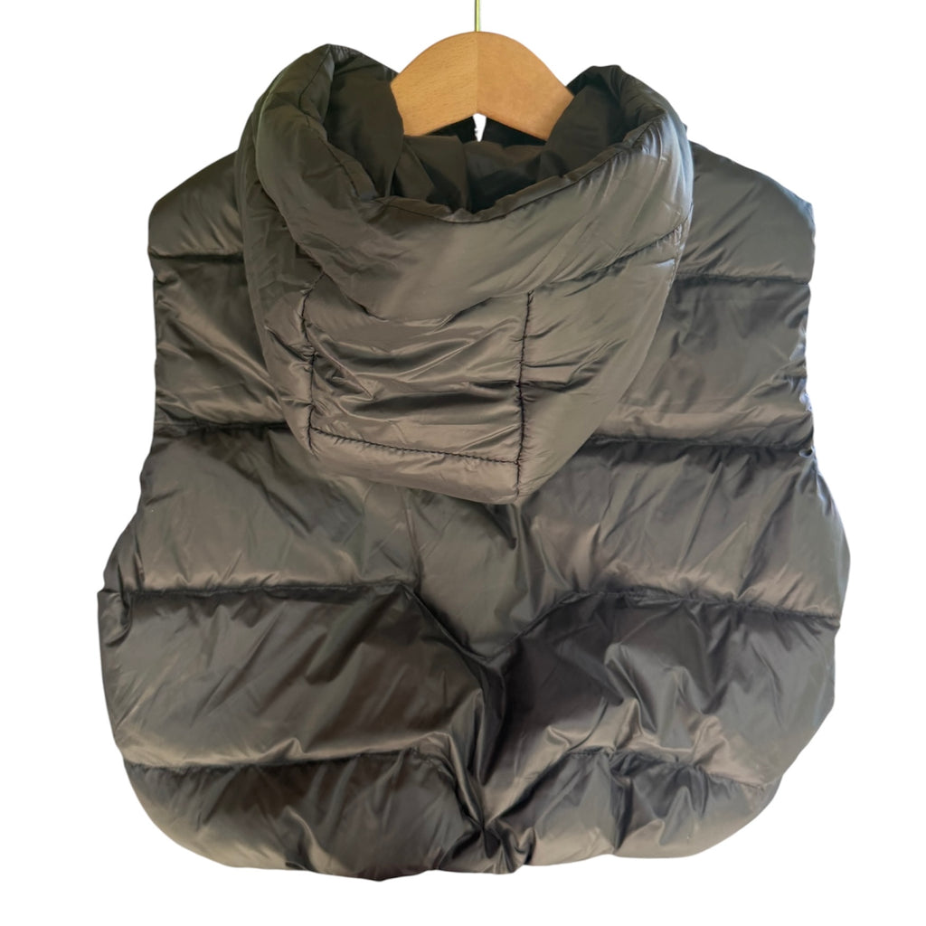 Black Puffer Hoodie Vest