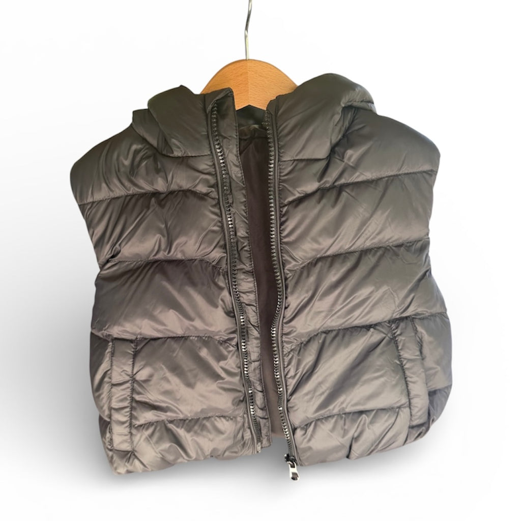 Black Puffer Hoodie Vest