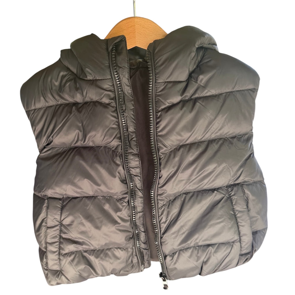 Black Puffer Hoodie Vest