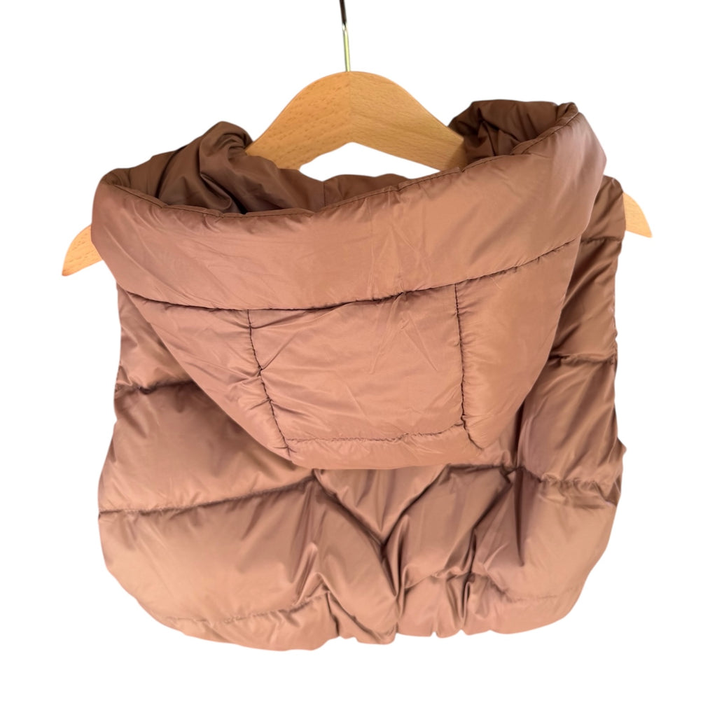 Brown Puffer Hoodie Vest