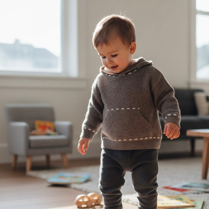 Heather Grey Knit Hoodie